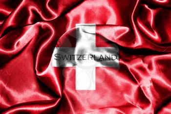 Switzerland National Flag With Country Name On It