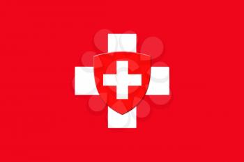 Switzerland National Flag With Coat Of Arms