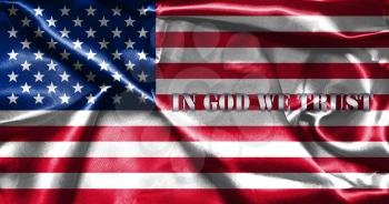 United States of America Flag With Text 3D illustration
