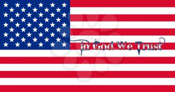 United States of America Flag With Text 3D illustration