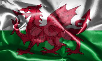 Wales National Flag Grunge Looking 3D illustration