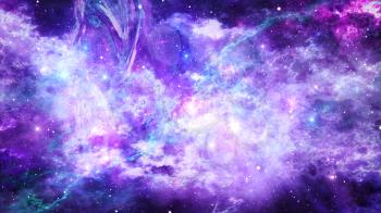 Universe with Galaxy, Stars and Colorful Nebula on Dark Starry Background
