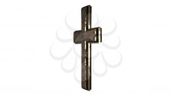 Christian Cross Isolated on White Background 3D Rendering