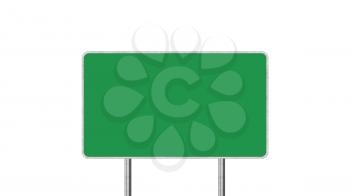 Road Sign in Green Color Isolated On White Background