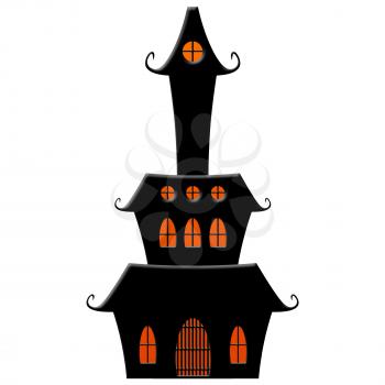 Haunted House Halloween Concept Isolated on White Background