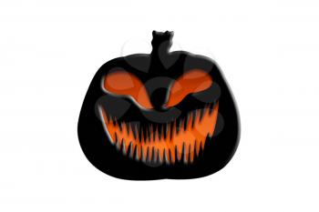 Halloween Pumpkin, Jack Lantern Emoticon Isolated on White Background