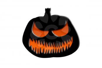 Halloween Pumpkin, Jack Lantern Emoticon Isolated on White Background