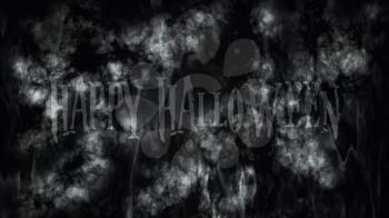 Happy Halloween. Smoke and Fire On Black Background 3D Rendering 