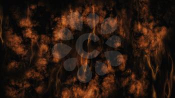 Smoke and Fire On Black Background 3D Rendering