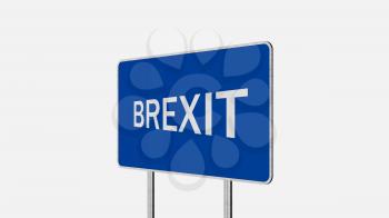 Brexit Concept. Road Sign Depicting Great Britain Departing European Uniun