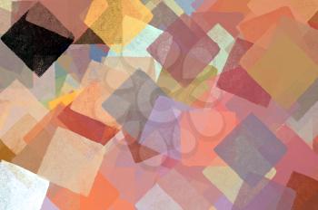 Squares abstract illustration. Brush paint impressionist background pattern.
