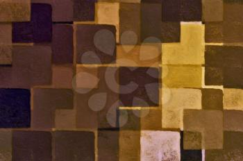 Abstract brown squares digital illustration. Brush paint background.