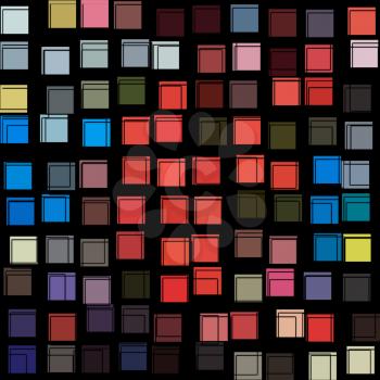 Squares and abstract lines colorful pattern. Digitally created background illustration.