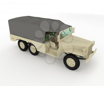 Military light utility vehicle compact unarmored with short body overhangs for nimble all-terrain mobility and frequently around 4 passenger capacity vector color drawing or illustration 