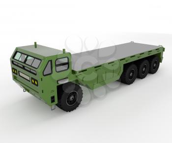 A military truck is a vehicle designed to transport troops fuel and military supplies to the battlefield through asphalted roads and unpaved dirt roads vector color drawing or illustration 