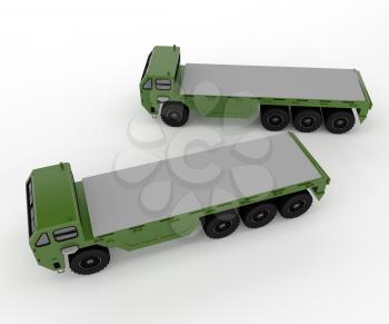 It is a picture of two military class medium heavy type vehicle for transportation of material from place to place vector color drawing or illustration 