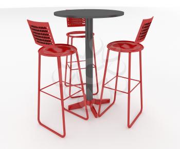 A table with chairs kept in café or hotel for customer to have some eatables vector color drawing or illustration 