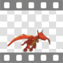 Red dragon flying