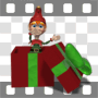 Elf in gift box dancing