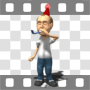 Man blowing noisemaker at party