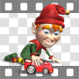 Elf playing with toy car