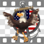 Navy eagle with USA flag waving