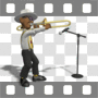 Jazzy bluesman playing trombone
