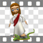 Jesus Christ stomping snake