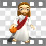 Jesus Christ dribbling basketball