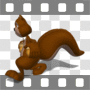 Chipmunk walking with acorn
