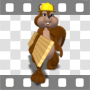 Construction chipmunk carrying wood
