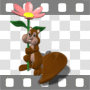 Chipmunk holding flower