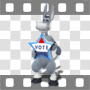 Donkey with vote sign