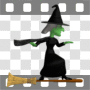 Witch surfing on broomstick