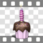 Birthday cupcake with candle