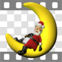 Santa Claus sleeping in moon