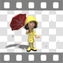 Girl in raincoat with umbrella