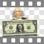 George Washington dancing with dollar bill