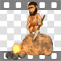 Caveman with fire