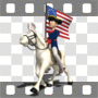 Colonial soldier riding horse