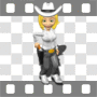 Cowgirl with gun holster