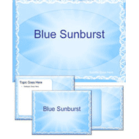 Blue sunburst powerpoint template
