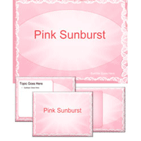 Pink sunburst powerpoint template