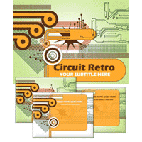 Powerpoint template with retro circuit