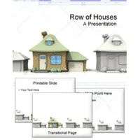 Row of houses powerpoint template