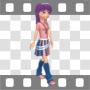 Anime teenage girl walking