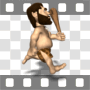 Side view of caveman sprinting