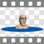Man floating in water