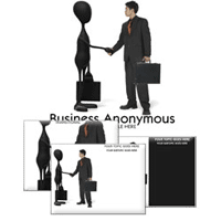 Anonymous meeting of alien and businessman