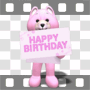Pink teddy bear with happy birthday envelope